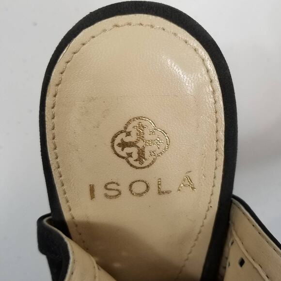 Isola Lora Perforated Block Heel Peep Toe Slingback Sandals Size 8.5 - Picture 7 of 8